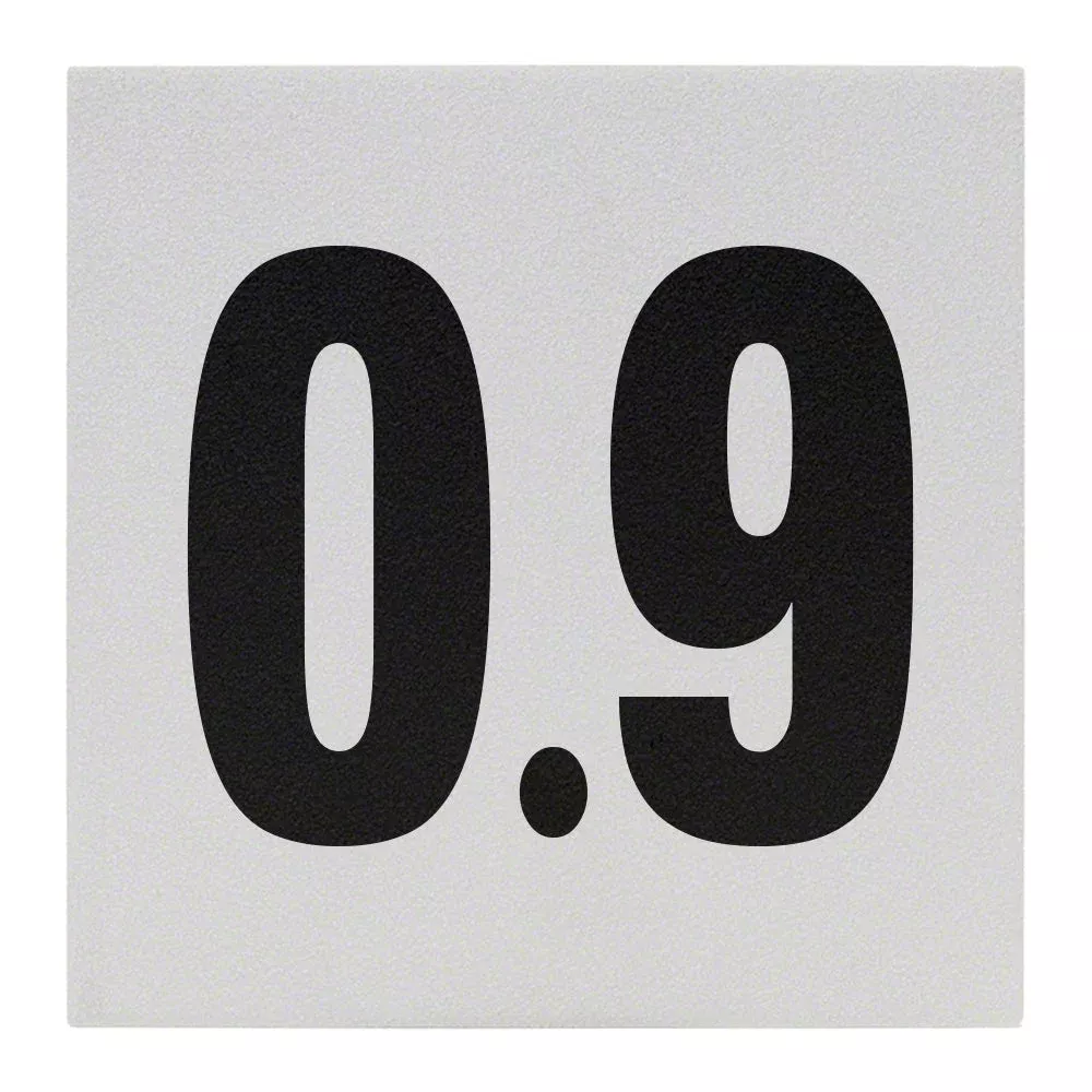 0.9 Ceramic Skid Resistant Tile Depth Marker 8 Inch x 8 Inch with 6 Inch Lettering