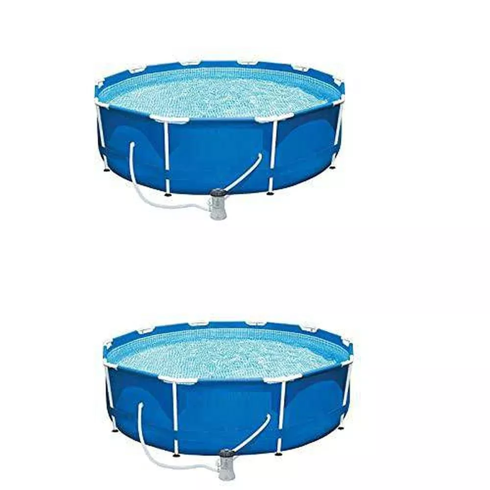 10ft x 30in Metal Frame Above Ground Pool Set with Filter Pump (2 Pack) Framed Swimming Pools Swimming Pool Above Ground Pool Pools for Backyard Outdoor Pool Above Ground Pools Backyard Pool