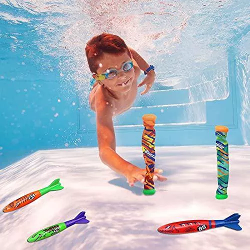 15 PCS Children Diving Pool Toys, Underwater Swimming Diving Toy,Fun Pool Toys, Sinking Swim Toys Underwater Treasures Games Swimming Pool Toys for Kids 3+, Teen Toddlers Pool Summer Toys