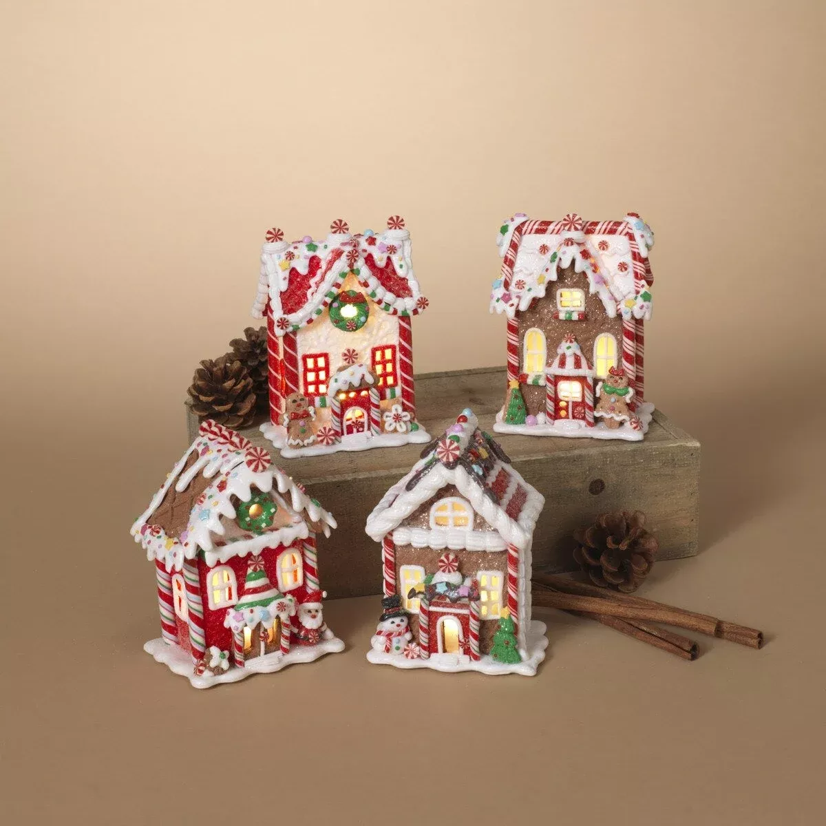 5.5″ Battery-Operated Claydough Holiday Gingerbread House Decoration
