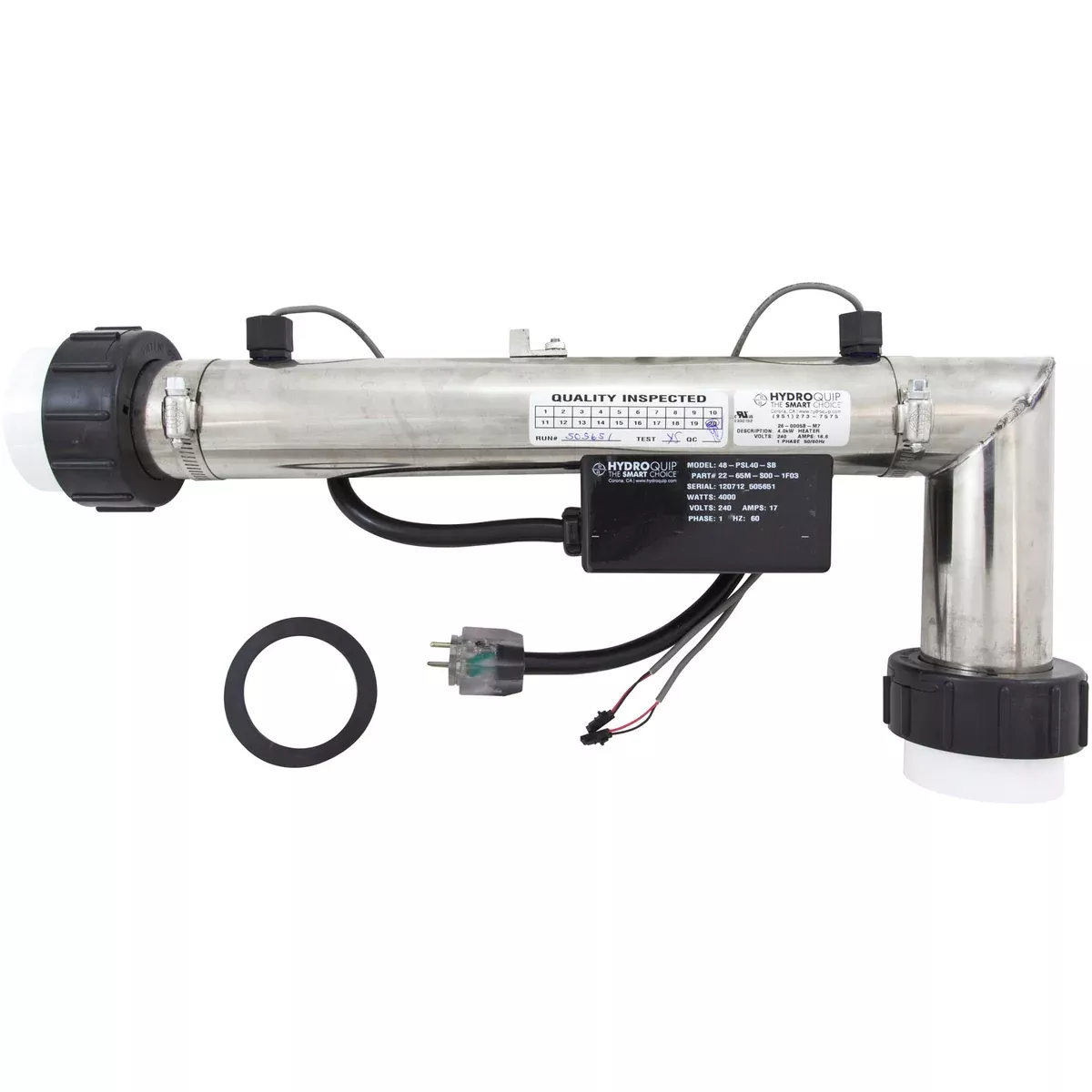 HydroQuip 48-PSL40-SB Heater Flow Thru PS-B Series M7 L-Shape 230v 4kW